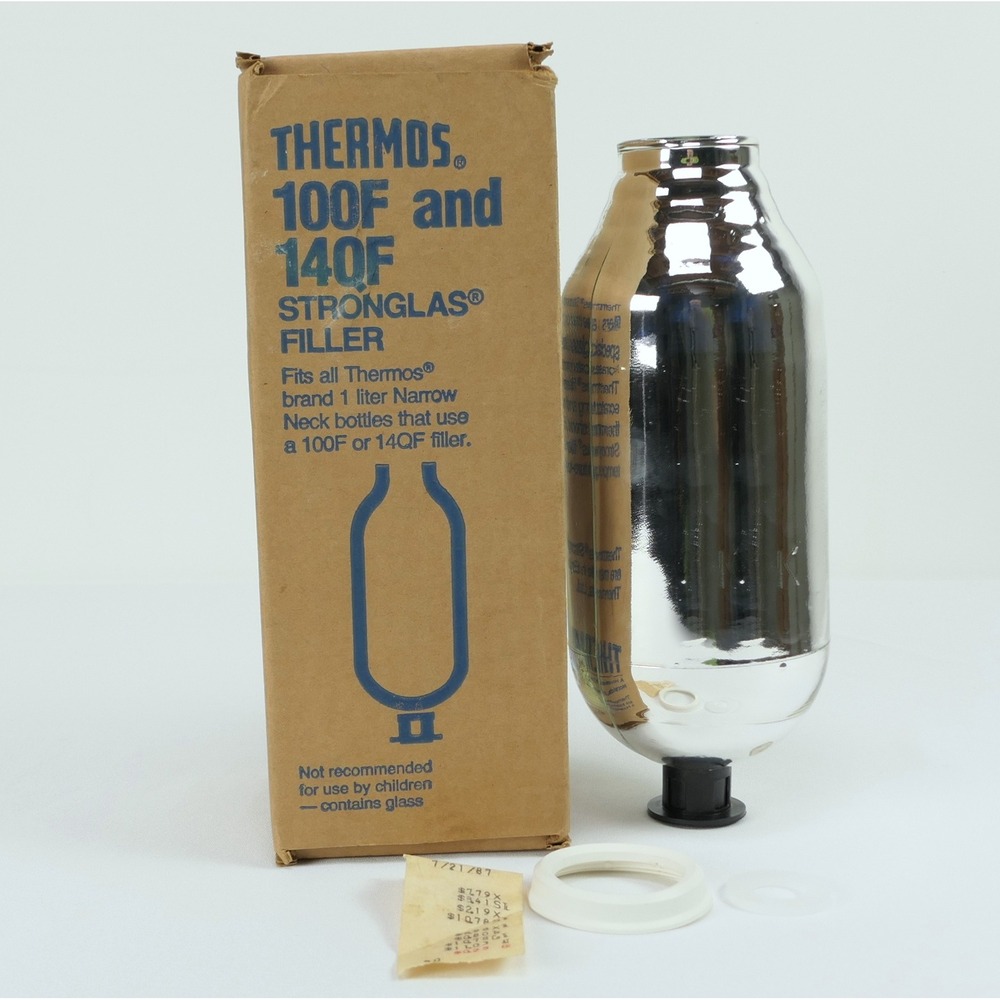 Vintage Thermos Stronglas 100F 140F Glass Vacuum Filler 1 Liter Replacement UK
